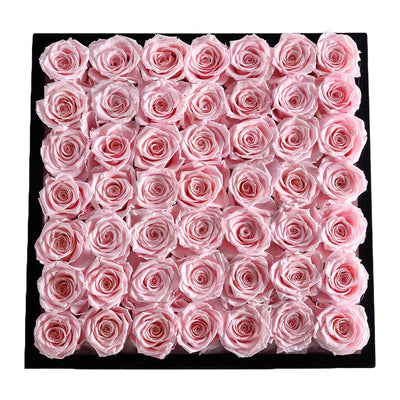 【自营】美国Rose Forever 49朵永生粉玫瑰 永生花 丝绒礼盒