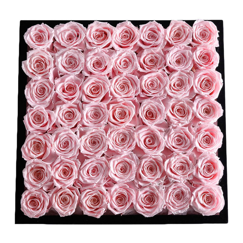 【自营】美国Rose Forever 49朵永生粉玫瑰 永生花 丝绒礼盒