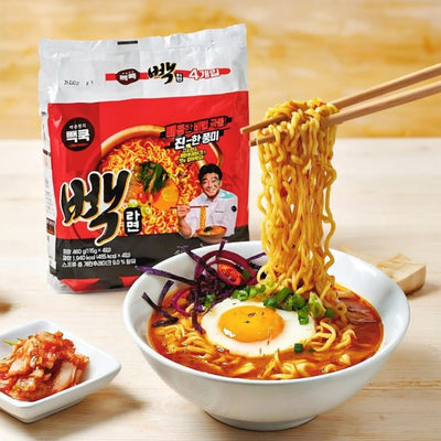 【自营】韩国THE BORN德本 PAIK COOK白钟元 秘制辣味拉面 115g*4袋 韩式拉面拌面方便面速食泡面