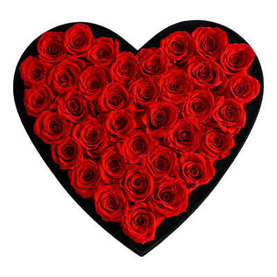 【自营】美国Rose Forever 36朵永生红玫瑰 永生花 丝绒心形礼盒