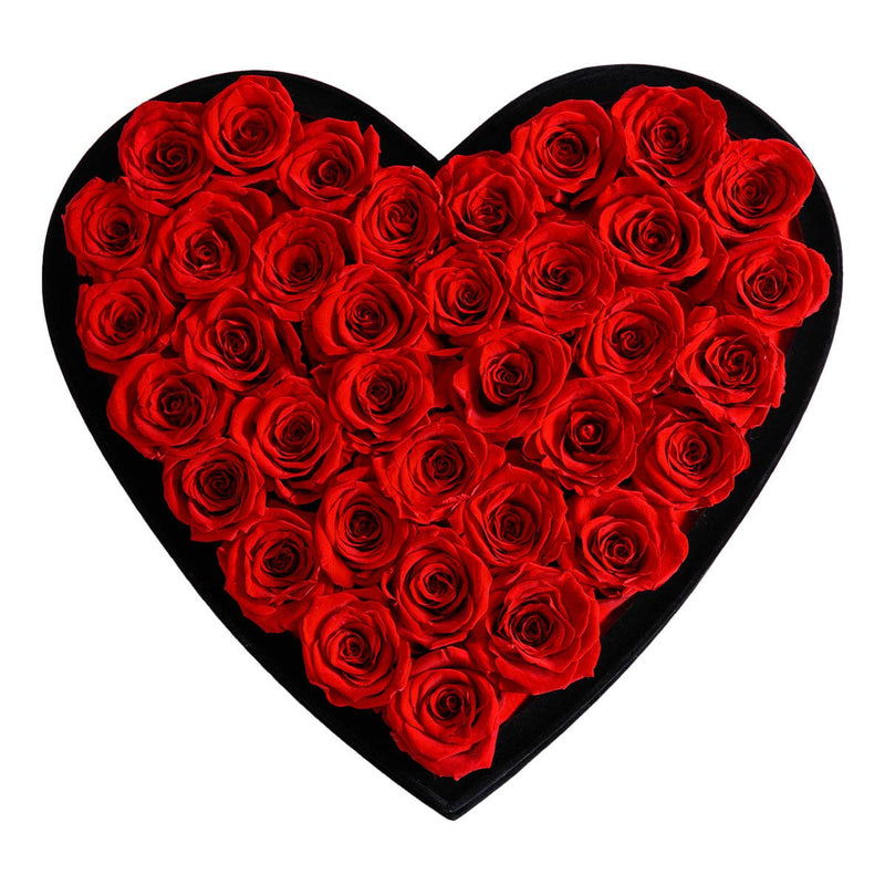 【自营】美国Rose Forever 36朵永生红玫瑰 永生花 丝绒心形礼盒
