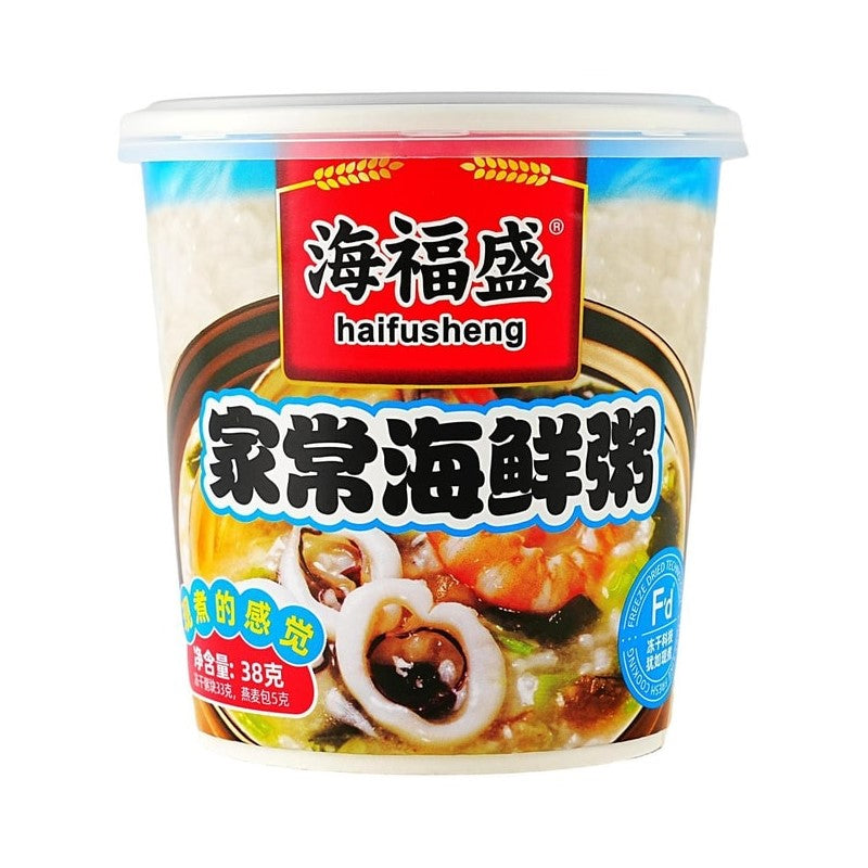 【自营】中国海福盛 家常海鲜粥 38g 桶装海味速食粥营养早餐宵夜粥速食即食