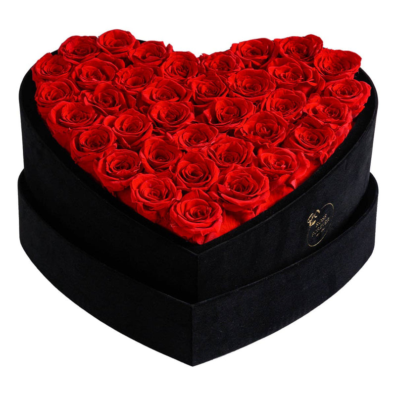 【自营】美国Rose Forever 36朵永生红玫瑰 永生花 丝绒心形礼盒