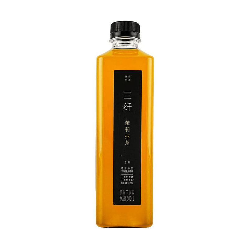 【自营】中国喜茶 空茶 三纤 茉莉抹茶 500ml 纯正茶香 鲜爽回甘 添加3种膳食纤维 0糖0卡0脂