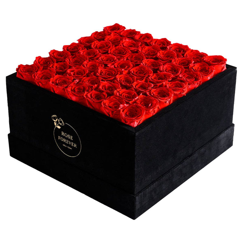 【自营】美国Rose Forever 49朵永生红玫瑰 永生花 丝绒礼盒