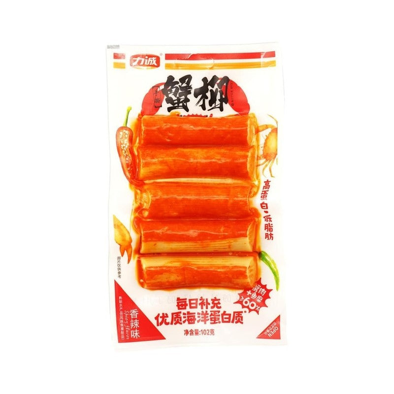 【自营】中国REECEN力诚 手撕蟹柳 香辣味 102g 低脂低卡解馋蟹肉棒 休闲即食海鲜特产手撕小吃零食