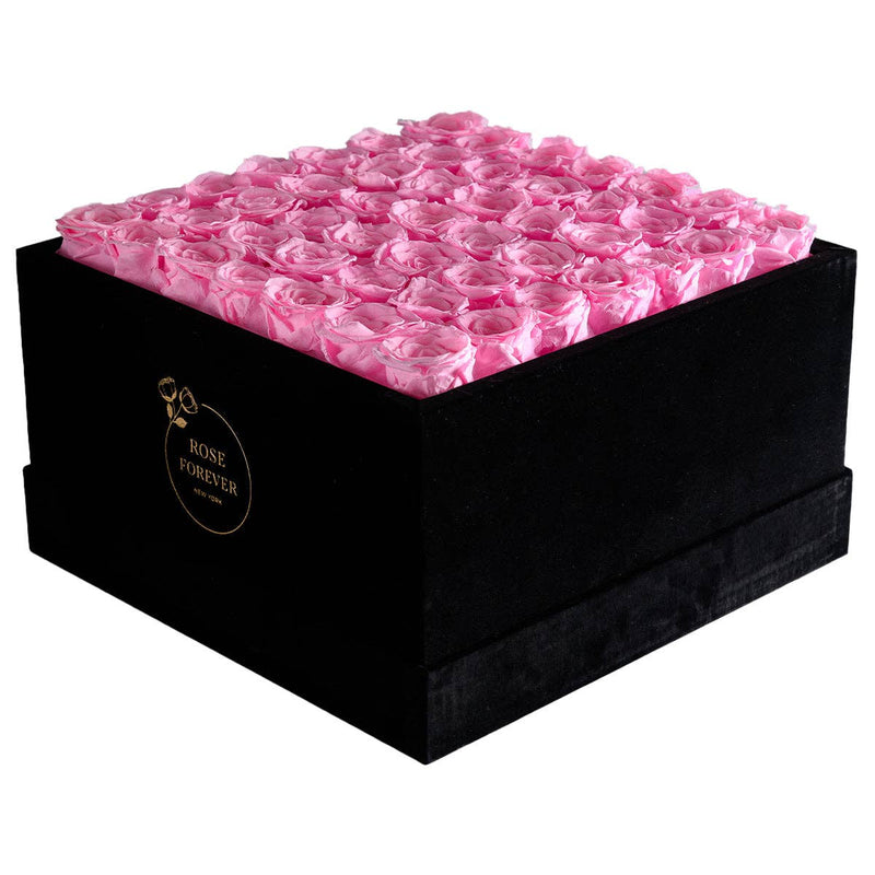 【自营】美国Rose Forever 49朵紫红色永生粉玫瑰 永生花 丝绒礼盒