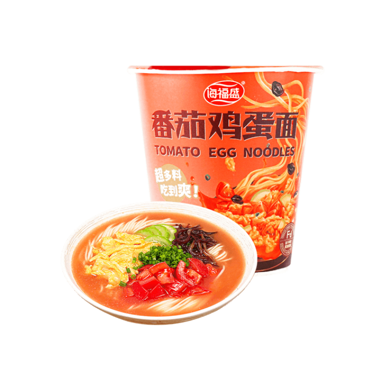 【自营】中国海福盛 冻干番茄鸡蛋风味面 非油炸方便面 70g 桶装 泡面速食宵夜拉面汤面