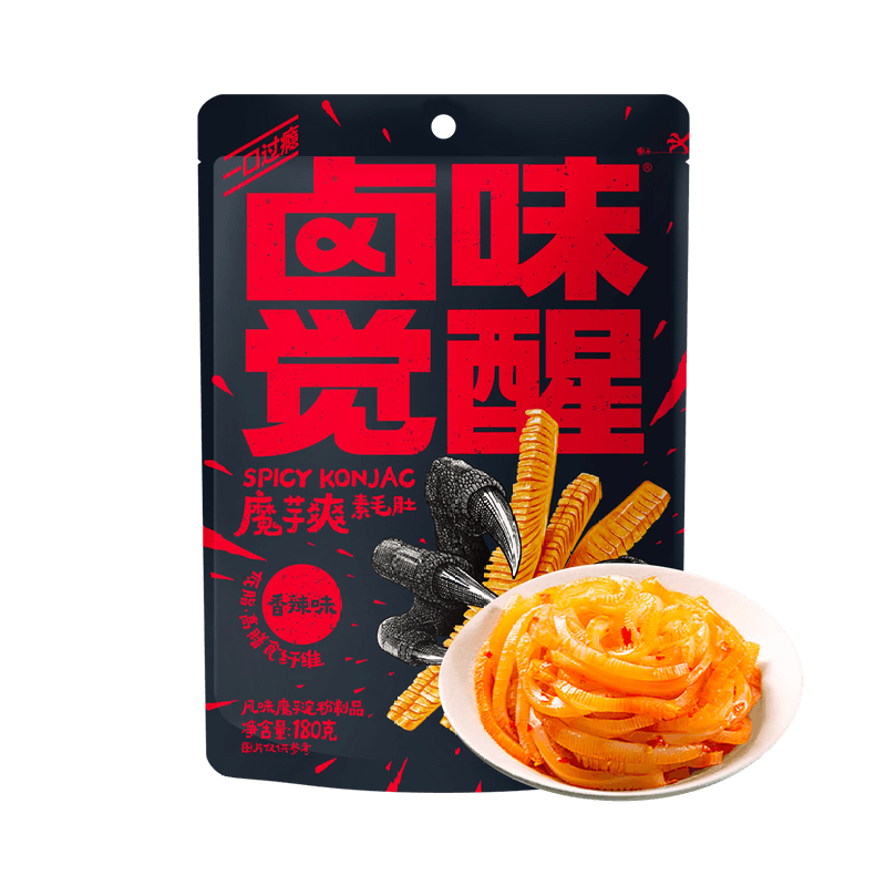 【自营】中国卤味觉醒 魔芋爽素毛肚 香辣味 180g 魔芋丝小零食香辣小吃休闲食品