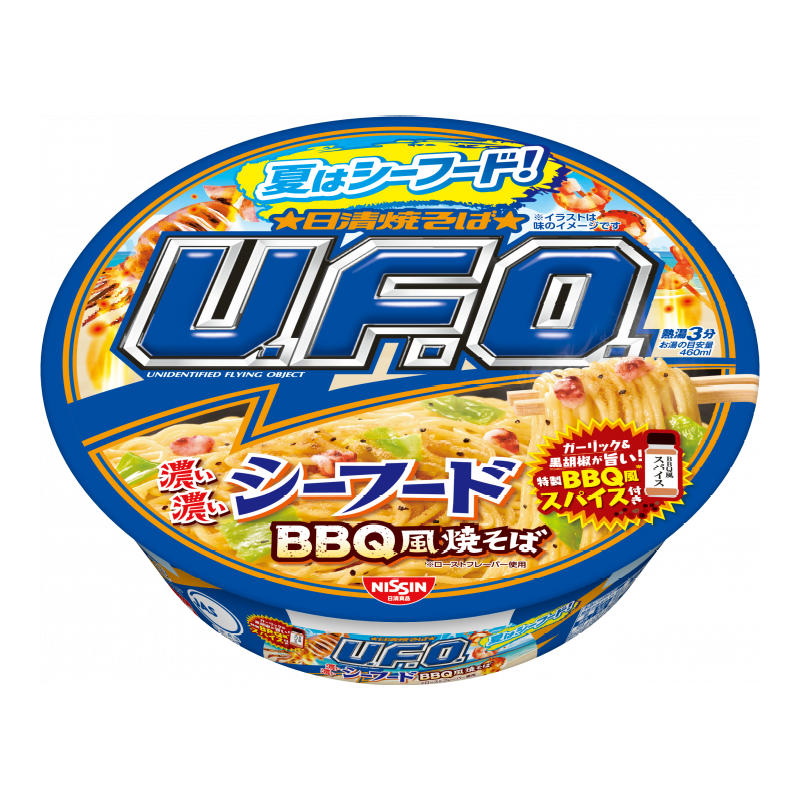 【自营】日本NISSIN日清 UFO超浓海鲜味BBQ风味炒面 105g 酱油拌面泡面速食拉面宵夜