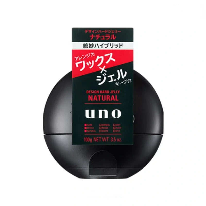 【自营】日本SHISEIDO资生堂 UNO吾诺 定型啫喱发蜡 NATURAL 红色款 100g 男士蓬松强力定型背头哑光定型持久自然造型