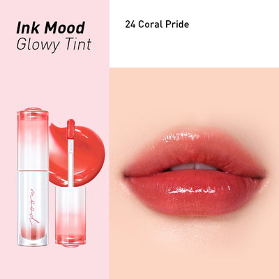 【自营】韩国CLUB CLIO珂莱欧 PERIPERA菲丽菲拉 墨水情调晶亮唇彩 #24 Coral Pride 草莓红茶 4g 不掉色小血管冰糖滋润唇釉