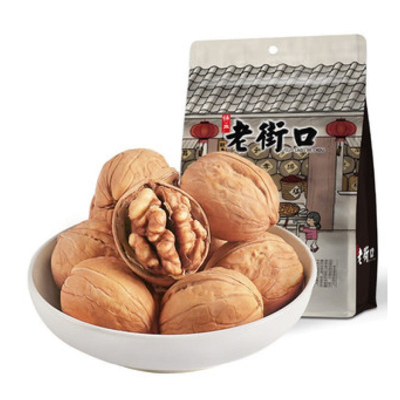 【自营】中国老街口 爆壳核桃 奶香味 225g 坚果炒货休闲零食