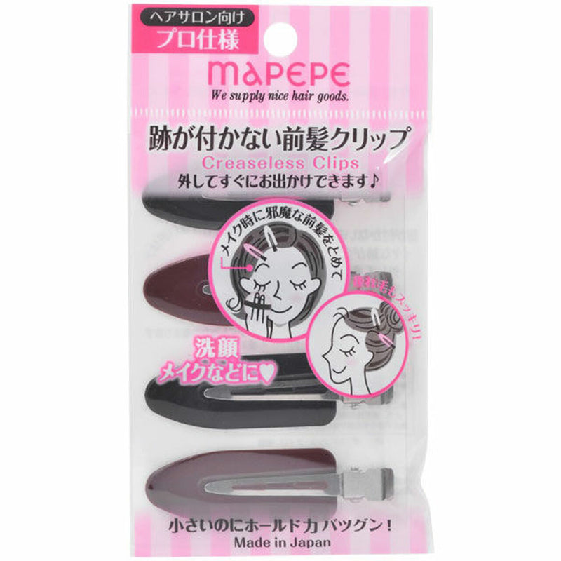【自营】日本MAPEPE AKB无痕发卡 刘海发夹头饰 黑色棕色 4支装