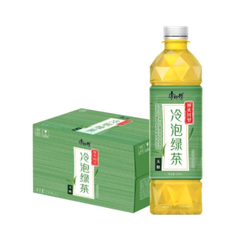 【自营】中国MASTER KONG康师傅 冷泡无糖绿茶 500ml 1瓶装 无糖绿茶饮料