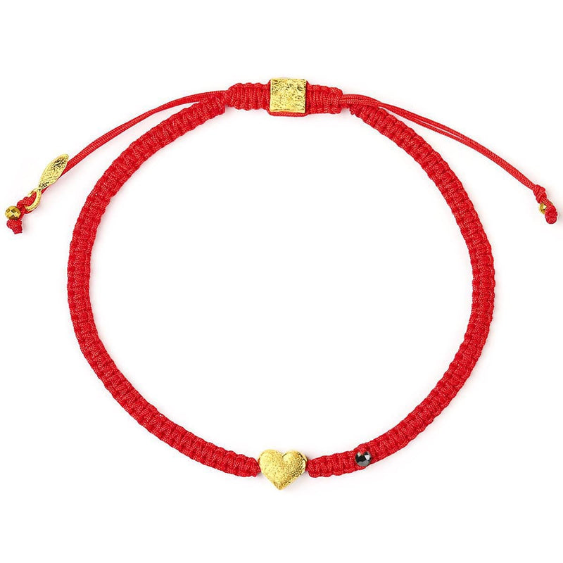 【自营】KARMA & LUCK 迷人的爱 - 红绳黄金心形吊饰手链