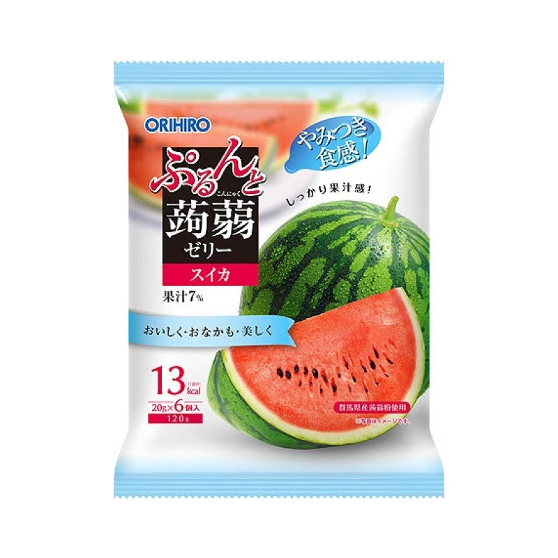 【自营】日本ORIHIRO立喜乐 低卡蒟蒻果汁果冻 6枚装 即食方便 西瓜味