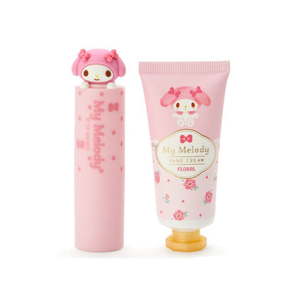 【自营】日本Sanrio三丽鸥 唇膏+护手霜套盒 美乐蒂 花香 便携实用套盒