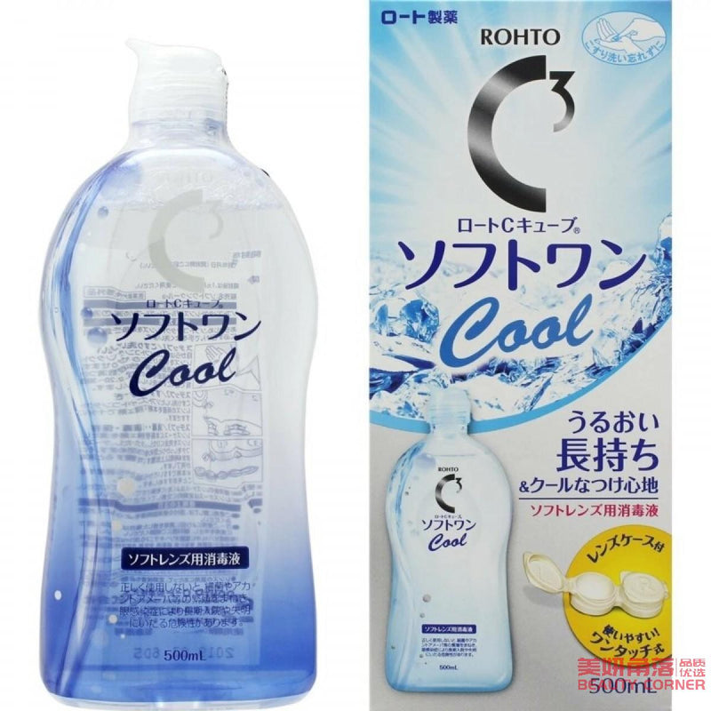 【自营】日本ROHTO乐敦 C3久滋养营养型美瞳药水隐形眼镜洗液 500ml 清凉款cool