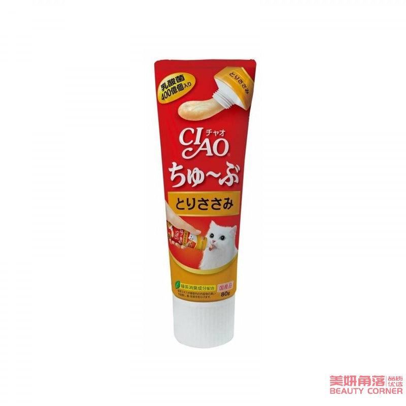 【自营】日本CIAO 400亿乳酸菌营养膏 80g 鸡肉味营养膏 啾噜流质猫零食