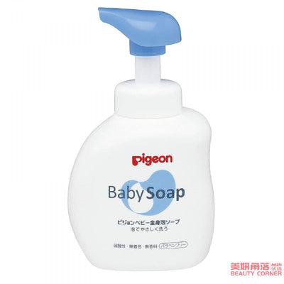 【自营】日本PIGEON贝亲 新生儿婴儿宝宝 泡泡洗发沐浴露2合1 蓝色清爽无香型 500ml