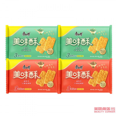 【自营】中国MASTER KONG康师傅 美味酥 255g 酥性咸饼干 点点葱香味