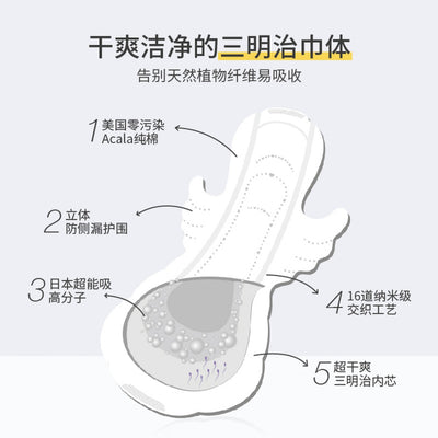 【自营】中国Honeymate美则 天然纯棉系列超薄卫生巾 纯棉日用型 240mm*10片