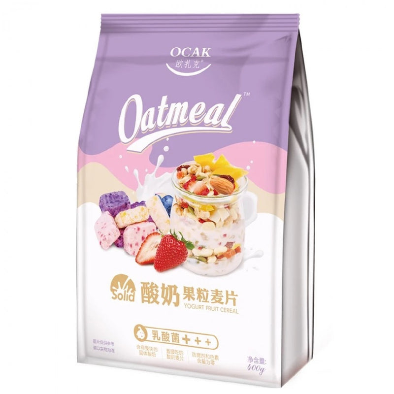 【自营】中国OCAK欧扎克 酸奶果粒坚果麦片 400g 即食谷物可干吃水果燕麦片
