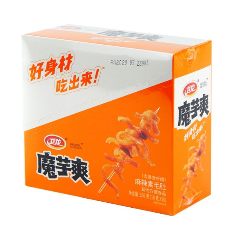 【自营】中国WEILONG卫龙 辣条魔芋丝 魔芋爽 麻辣味 18g*20包(360g 盒装)