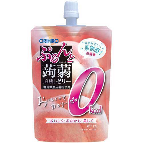 【自营】日本ORIHIRO立喜乐 0卡吸吸乐蒟蒻果冻 130g 白桃味