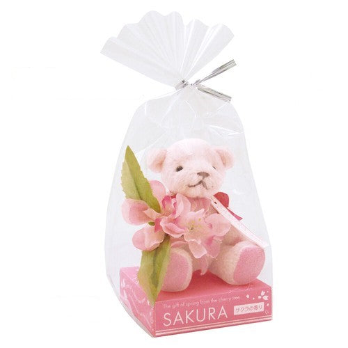 【自营】日本SAKURA hirari Aroma room 樱花香氛小熊摆件 1个装 带底座 车挂衣柜手提包香氛挂件 粉色可爱小香薰