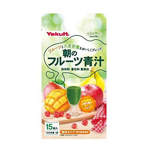【自营】日本YAKULT养乐多 朝の青汁 果汁味配合 7g*15袋入