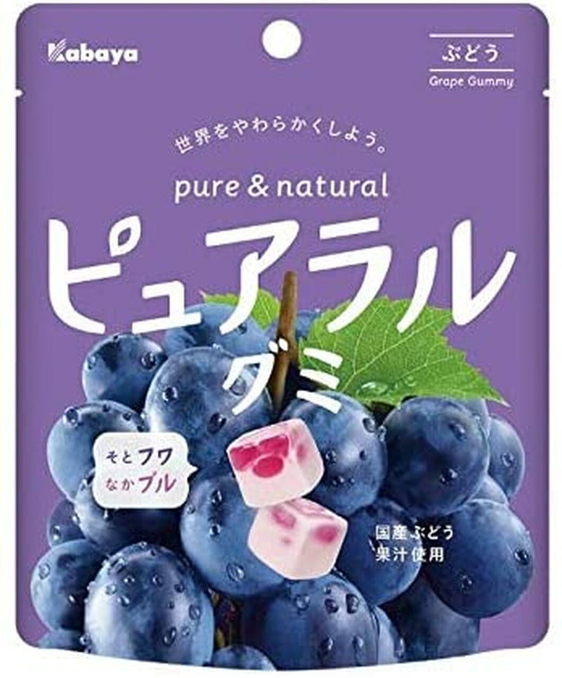 【自营】日本KABAYA卡巴也 限定巨峰葡萄 日本国产果汁夹心软糖 58g