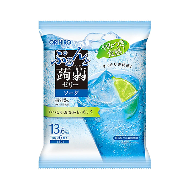 【自营】日本ORIHIRO立喜乐 低卡蒟蒻果冻 6枚装 即食方便 苏打汽水味