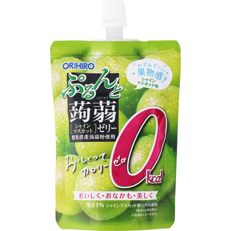 【自营】日本ORIHIRO立喜乐 0卡吸吸乐蒟蒻果冻 130g 青提味