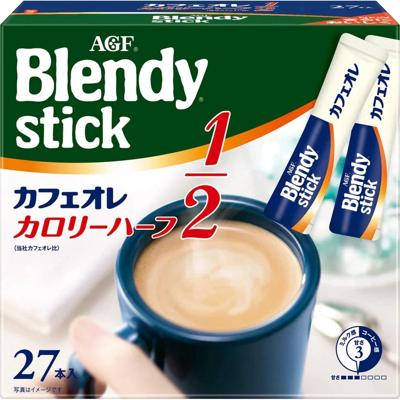 【自营】日本AGF BLENDY 三合一速溶低卡低热量 低脂牛奶咖啡 27条装