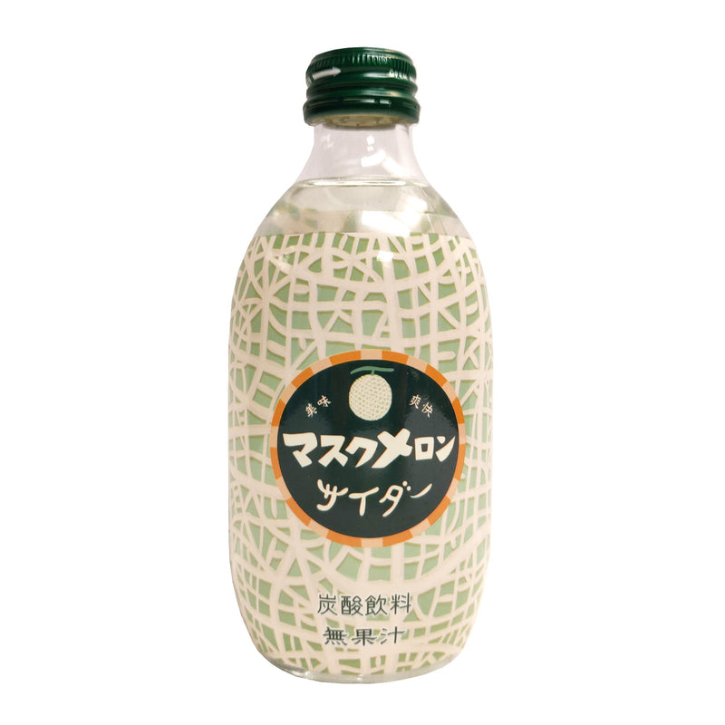 【自营】日本友桝 汽水 哈密瓜味 300ml 水果味碳酸饮料高颜值网红汽水