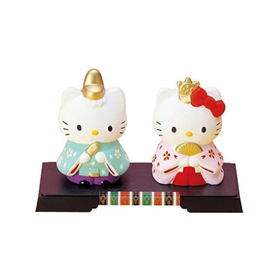 【自营】日本Sanrio三丽鸥 濑户烧 Kitty猫和风可爱陶器摆件 2件套 礼物摆件