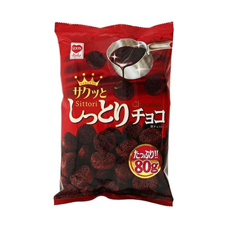 【自营】日本Riska 粟米果酥脆饼干 巧克力味 80g 酥脆威化饼干休闲零食