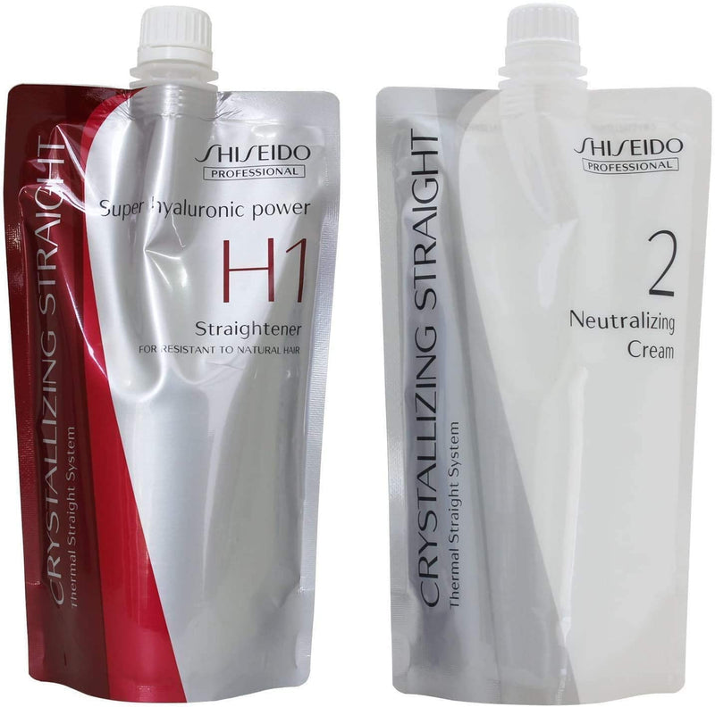 【自营】日本Shiseido资生堂 专业直发套装直发膏 1号剂+2号剂 红色款 正常到粗硬发质 定型头发软化剂适用