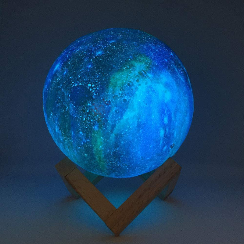 【美国仓】3D 打印月亮灯 Galaxy Moon Light 夜灯 16色变化触摸和遥控 Galaxy Light 礼物