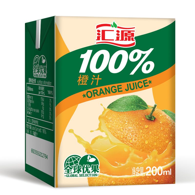 【自营】中国汇源100% 橙汁 200ml 浓缩果汁维生素饮料