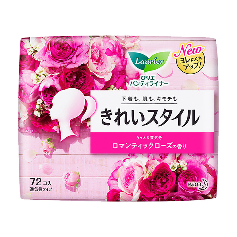 【自营】日本KAO花王 Laurier乐而雅美丽自在超薄透气护垫 72片*1包 14cm 玫瑰香型