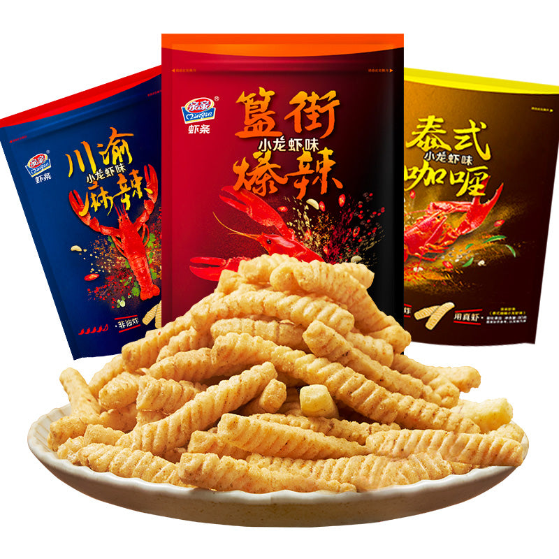 【自营】中国QinQin亲亲 泰式咖喱小龙虾味 80g 膨化食品休闲零食儿时味道