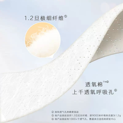 【自营】中国高洁丝 奢透蝉翼卫生巾 夜用 420mm 4片 加长防侧漏后漏超薄透气棉柔亲肤