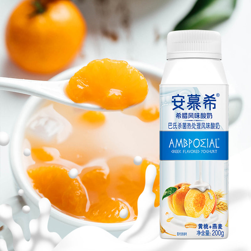【自营】中国AMBPOSIAL安慕希 希腊风味酸奶 黄桃燕麦味 200g 1瓶装