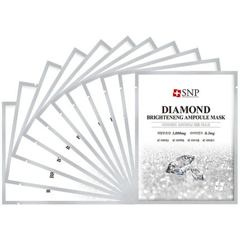 【自营】韩国SNP 新版钻石亮白面膜 1片装 25ml 强化补水保湿 提亮 滋润清洁护肤