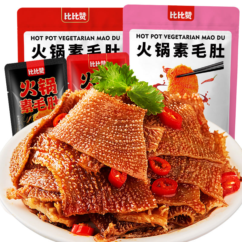 【自营】中国比比赞 火锅素毛肚 麻辣味 180g 解馋小零食小吃休闲食品魔芋丝