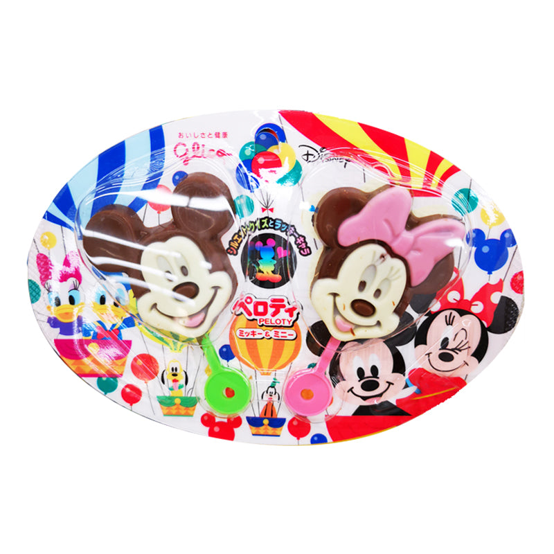 【自营】日本Glico固力果 迪士尼米奇米妮巧克力棒棒糖 1组2支装 儿童棒棒糖造型可爱 包装随机发货