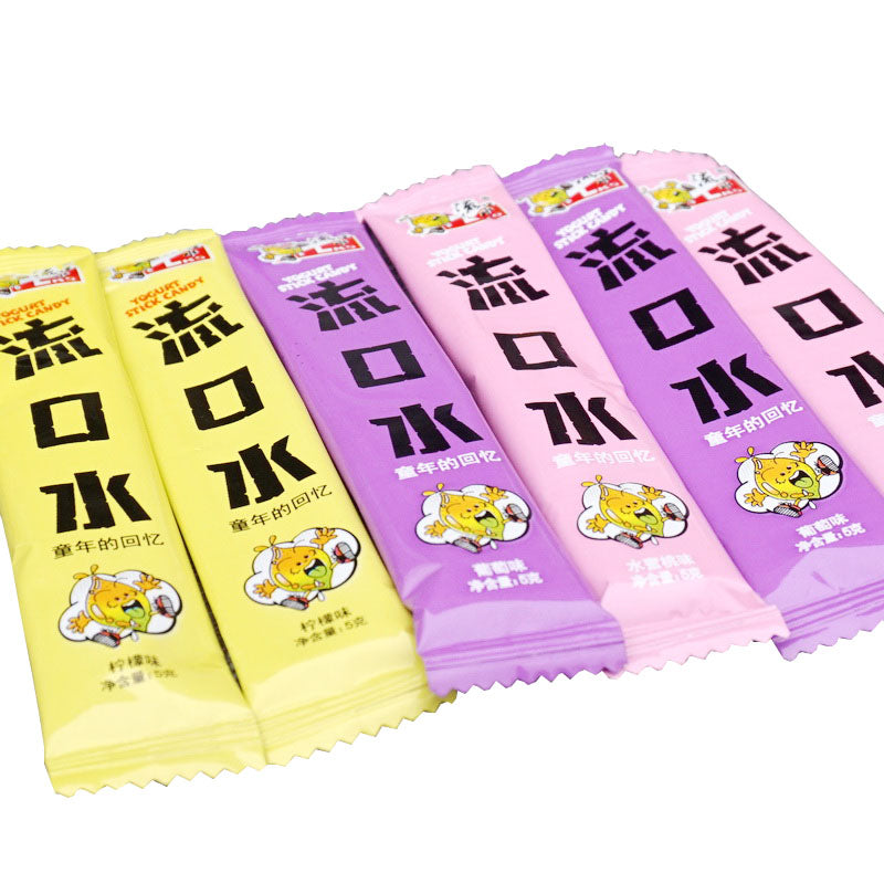 【自营】中国绿园 流口水酸奶棒糖 新包装 柠檬味 5条装/袋 8090后怀旧小时候零食拉丝软糖果